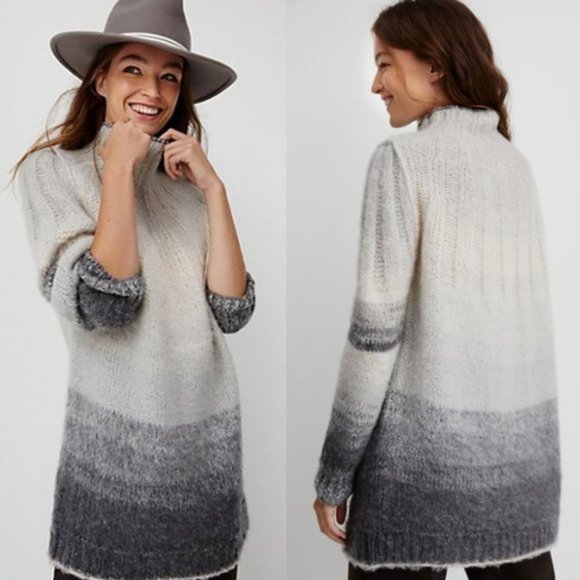 Anthropologie Sweaters - By Anthropologie Perri Ombré Tunic Sweater Oversized Alpaca Wool Fair Isle Knit